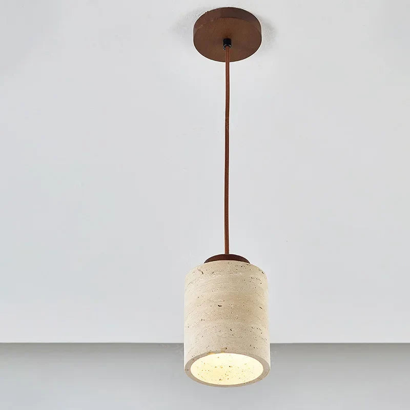 apanese modern designer wabi-Sabai bedroom bedside lighting bar B&B yellow cave stone chandelier bedside hanging wire lamp